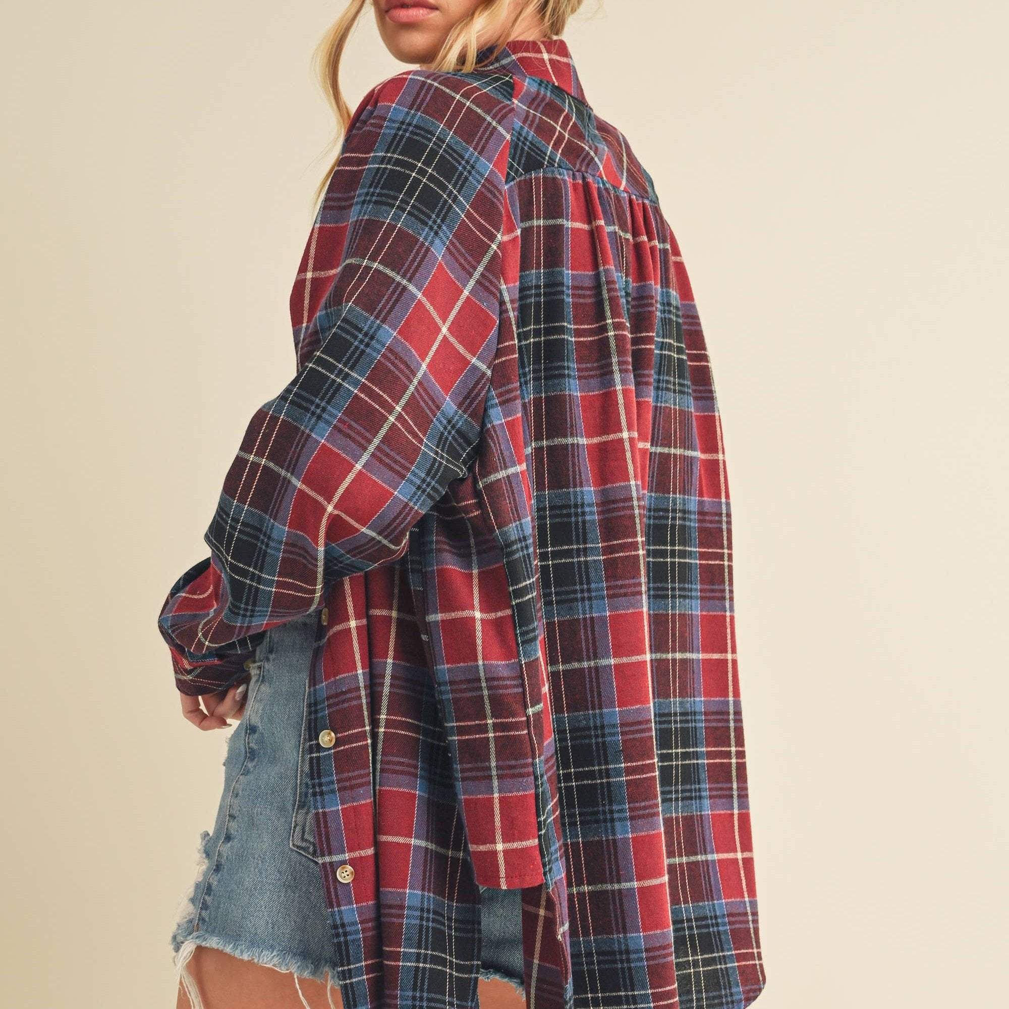 Free Falling Flannel - Red Multi