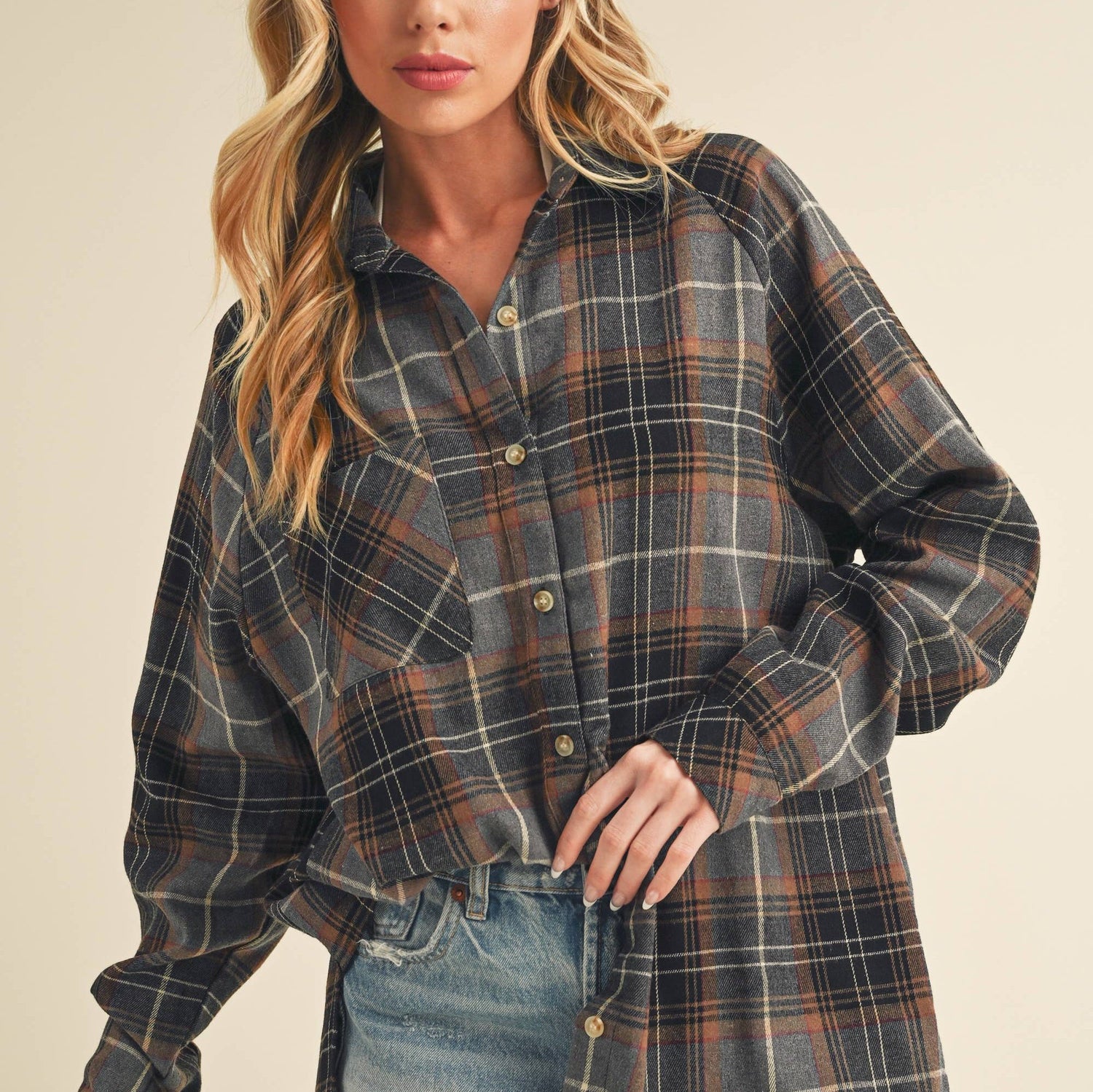 Free Falling Flannel - Green Multi