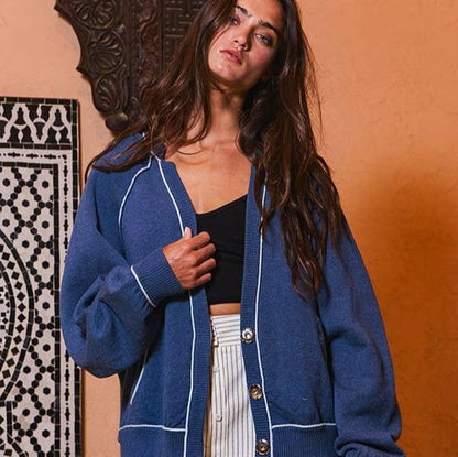 Stay Cozy Cardigan - Navy